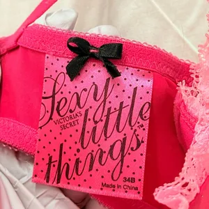 Victoria's Secret Vintage Sexy Little Things Pink Sequin‎ Lingerie Apron Cutouts thumbnail 7