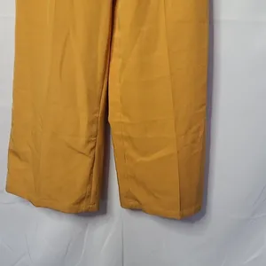 NWOT Oh Polly mustard yellow flare wide leg pleated pants sz 0 thumbnail 2