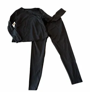 Women's Two Piece Black Lace Trim Loungewear Pajama Set #260770 thumbnail 1