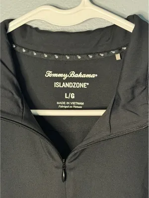 Tommy Bahama IslandZone Women's Black Half-Zip Polo Shirt Size L thumbnail 2