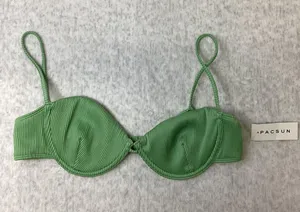 PacSun‎ Swim Eco Green Ribbed Underwire Bikini Top Large NWT 0501-030 thumbnail 1