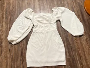 Princess Polly White Corset Mini Dress Long Sleeve thumbnail 1