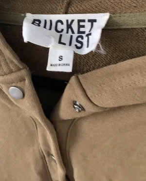 BUCKET LIST Boutique Olive Henley snap hoodie thumbnail 4