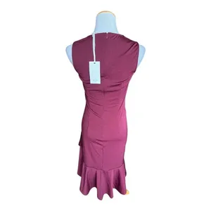 NWT Womens Grace Karin Burgundy Retro 1950s Inspired Cocktail Dress - Sz S thumbnail 2