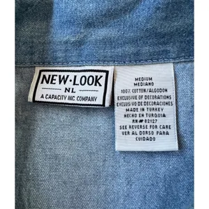 Vintage Y2K New Look Light Wash Denim Embroidered Full Zip Collared Vest thumbnail 8