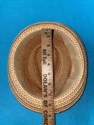 ANN TAYLOR paper straw trilby fedora pinched front red stitching size OSFA thumbnail 10