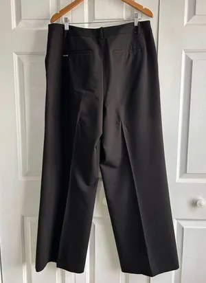 Tommy Hilfiger Women's Black Full Length Wide Leg trousers Size 14 thumbnail 2
