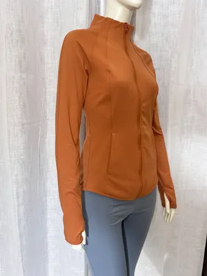 Yogalicious Full Zip Athletic Jacket Size Small Orange Yoga Running Preowned thumbnail 3