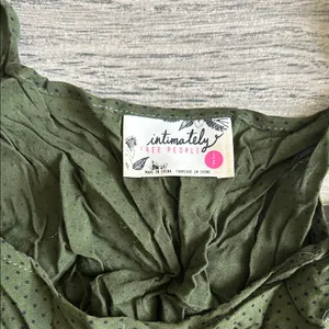 Free People Olive Green Textured Top thumbnail 2