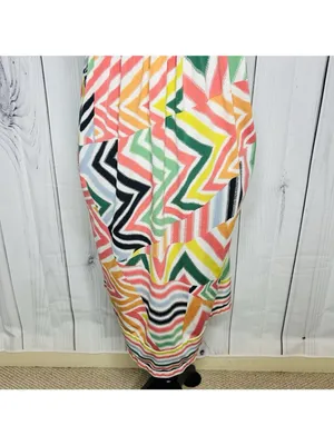 BCBG MAXAZRIA Women's Stretch Summer Abstract Sleeveless Dress Sz L V-Neck thumbnail 9