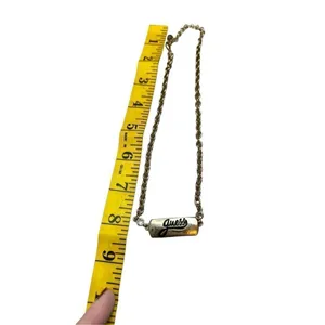 Guess gold toned chain necklace with “guess” plated name plate thumbnail 4