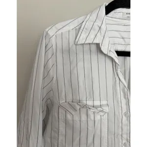 Aritzia Babaton Utility Button Up Relaxed Drapey Twill Shirt Striped Women's Sm thumbnail 8