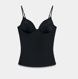 ZARA Polyamide Blend Top Gray Size Medium  thumbnail 1