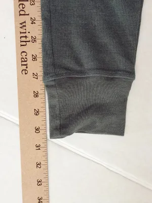 Warm Essentials by Cuddl Duds 2-Piece Lounge PJ Set - L - Grey + Green Plaid thumbnail 10