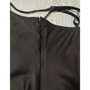 Forever 21 black satin asymmetrical slip mini dress size small thumbnail 6