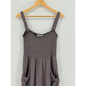 Rustic Rack Wide Leg Jumpsuit Womens Large Gray Smocked Boho Slouchy Lounge‎ thumbnail 5