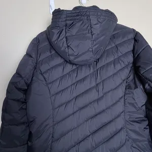 Spyder Puffer Jacket Women's Winter Long Hooded Full Zip Quilted Large Black thumbnail 16