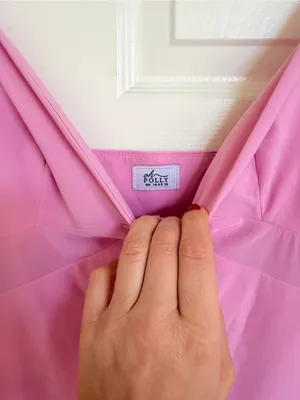 Oh Polly Pink Ruffle Maxi Dress Side Slit Size 10 thumbnail 8