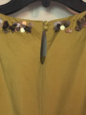 BODEN Embellished Sleeveless Sheath Dress 2P 16” p2p Olive $199 Retail EUC thumbnail 12