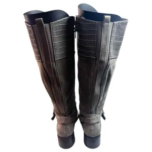Marc Fisher suede knee-high boots size 7W taupe neutral riding style thumbnail 3