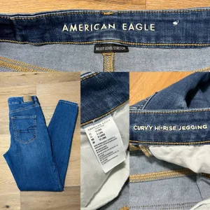American Eagle Size 8 long curvy hi rise jegging skinny jeans thumbnail 2