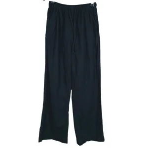 Abercrombie & Fitch Gemma Linen Blend Wide Leg Pant Size XXS Short Black Minimal thumbnail 2