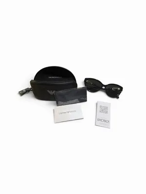Emporio Armani Black‎ Cat-Eye Sunglasses with Case and Accessories thumbnail 2