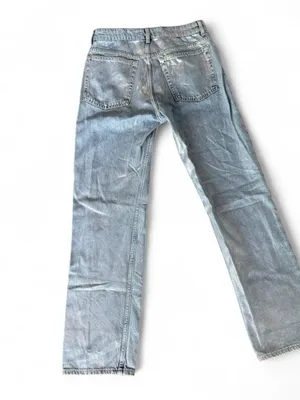 Metallic Zara jeans in excellent condition. Straight leg and mid-rise thumbnail 2