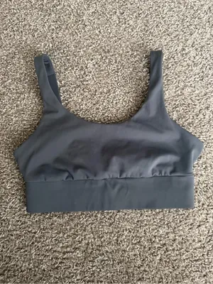 TAVI Longline Sports Bra Small Gray Scoop Neck Low Medium Support Activewear thumbnail 3