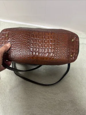 Brahmin Black and Brown Leather Crossbody Satchel-Crossbody thumbnail 5