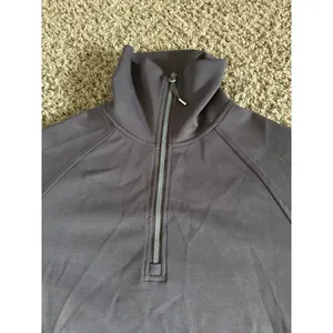 Trendy Queen Women's Gray Oversized Sweatshirts Half Zip‎ Pullover Size Small thumbnail 3