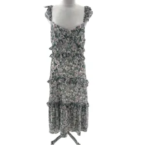 Anthropologie OPT floral ruffle midi dress‎ sz M thumbnail 5