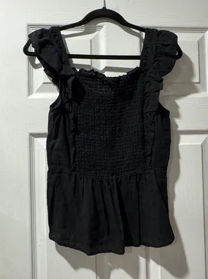 Old Navy Ruffle Sleeve Smocked Peplum Top thumbnail 1