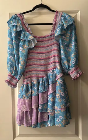 Hazel and Olive Mini Dress multi stripe and floral thumbnail 1