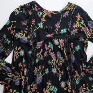 Free People Just The Two Of Us‎ Floral Crochet Tunic Top S Whimsy Fairy Ren Fair thumbnail 15