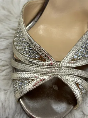Jimmy Choo Glitter High Heel Sandals Champagne thumbnail 14