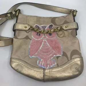 COACH Customized Tan Fabric Crossbody Bag thumbnail 4