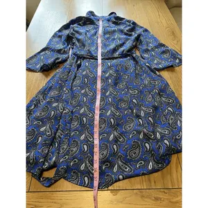 Banana Republic Dress Women Sz 2 Floral Fit & Flare Paisley Cottagecore‎ Peasant thumbnail 7
