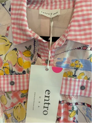 Entro Capri Lemon Mini Dress in Pink Size S thumbnail 6