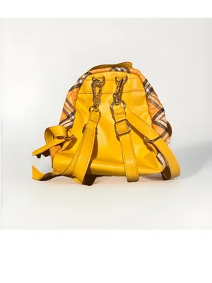 Steve Madden Plaid Yellow Mini Backpack - Women's Fashion Bag thumbnail 2