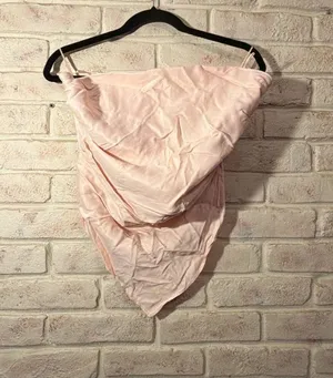 Zara Satin Effect Scarf Top Light Pink Size Large thumbnail 1