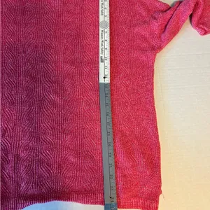 Lands’ End linen blend sweater dark pink, size Large thumbnail 5