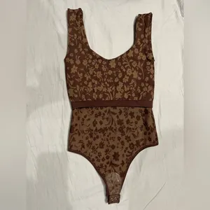 Free People PRINTED CLEAN LINES Clean Lines Bodysuit Size M/L thumbnail 10
