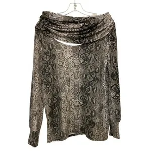 Gibson Snakeskin Cowl Neck Convertible Tunic Top Brown Tan SF8191 Womens‎ Medium thumbnail 10