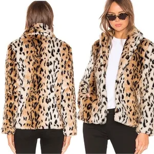 SUPERDOWN Faux Fur Animal Print Open Oversized Coat Sz XS thumbnail 2