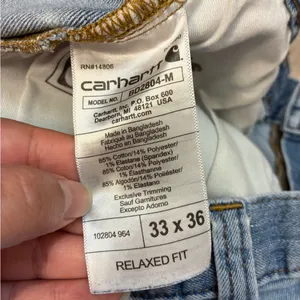 Carhartt Light Blue‎ men's Straight Leg Jeans 33x36 thumbnail 7