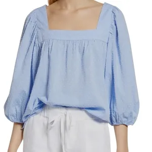 Caslon small square neck popover puff balloon sleeve 3/4 sleeve blouse TB 3084 thumbnail 12