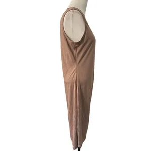 BTFBM Ruched Sleeveless Tank Bodycon Dress Sz Medium Cafe Brown Casual Chic New thumbnail 6