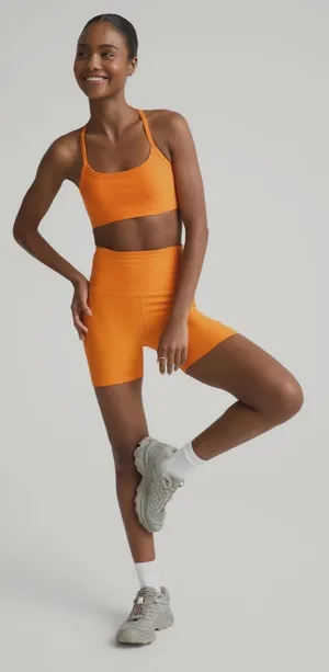 Beyond Yoga Spacedye Keep Pace Biker Shorts Heather citrus orange XS SD5054 thumbnail 1