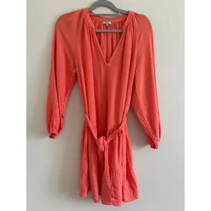 Rails Aureta Cotton Gauze Mini Dress Womens Medium Orange Resort Travel Vacation thumbnail 4